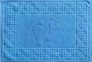 Коврик махровый для ног 50*70 FOOTSTEP цв.123/голубой Дон. Мануфактура