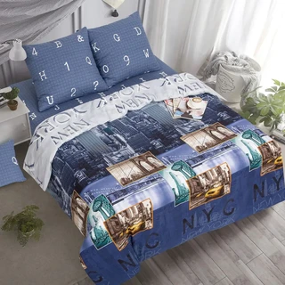 Комплект постельного белья АРТПОСТЕЛЬ De Luxe Нью-Йорк, 2 спальный, поплин, наволочки 70х70 см 