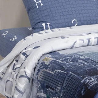 Комплект постельного белья АРТПОСТЕЛЬ De Luxe Нью-Йорк, 2 спальный, поплин, наволочки 70х70 см 