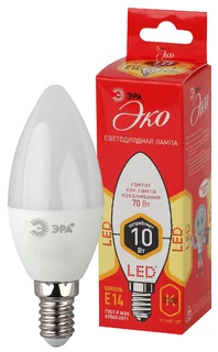 Лампа светодиодная ЭКО  ЭРА ECO LED B35-10W-827-E14