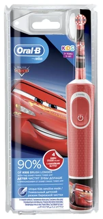 Электрическая зубная щетка Oral-B Kids Cars красный/белый 