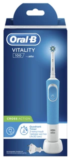 Электрическая зубная щетка Oral-B Vitality 100 CrossAction белый/синий 