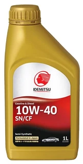 Моторное масло IDEMITSU 10W-40 SN/CF SEMI-SYNTHETIC 1 л