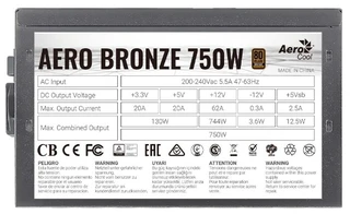 Блок питания AeroCool Aero Bronze 750W 