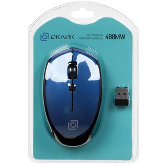 Купить Мышь беспроводная OKLICK 488MW USB черный/синий / Народный дискаунтер ЦЕНАЛОМ