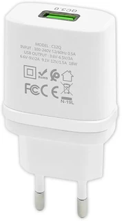 Сетевое зарядное устройство hoco C12Q Smart White 