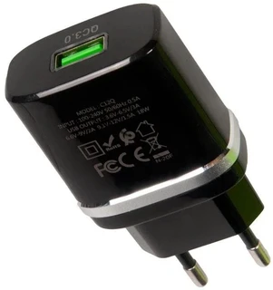 Сетевое зарядное устройство hoco C12Q Smart Black 