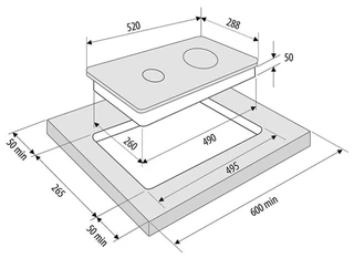 Индукционная варочная панель KRONA VENTO 30 BL, черный 