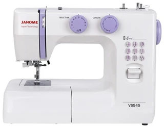 Уценка! Швейная машина Janome VS54S электромеханическая, качающийся челнок, швейных операций - 19, петля-автомат, белый Регулировка механизмов 9/10