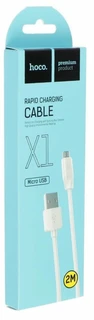Кабель Hoco Rapid X1 USB-A 2.0 - micro USB, 2 м, 2 А, белый 