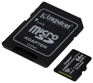 Карта памяти microSDXC Kingston Canvas Select Plus 64GB + адаптер SD (SDCS2/64GB) 