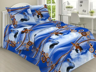 Комплект постельного белья ВладЛен Сноуборд 1.5 спальный, поплин, наволочки 70х70 см