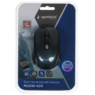 Мышь беспроводная Gembird MUSW-420 зеленый 