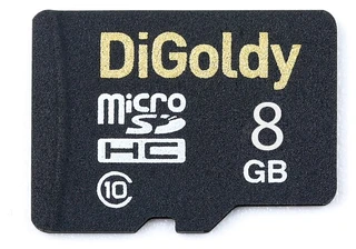Карта памяти microSDHC DiGoldy class 10 8GB + SD adapter (DG008GCSDHC10-AD) 