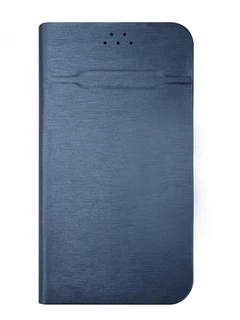 Чехол-книжка универсальный Soft-Touch с клеевой основой для телефонов 5.5-6.0'', темно-синий