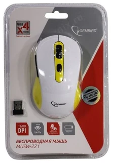 Мышь беспроводная Gembird MUSW-221-Y USB 