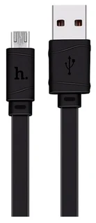 Кабель USB2.0 Am - microUSB 1.0м, 2.0A, Hoco X5, плоский, белый 