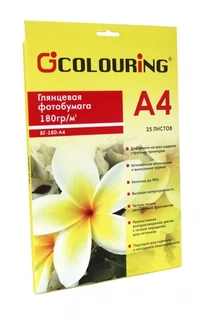 Фотобумага глянцевая Colouring CG-БГ-180-А4-25, 25 листов