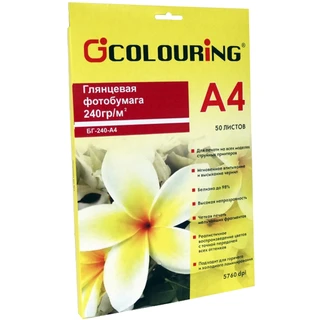 Фотобумага глянцевая Colouring CG-БГ-240-А4-50, 50 листов