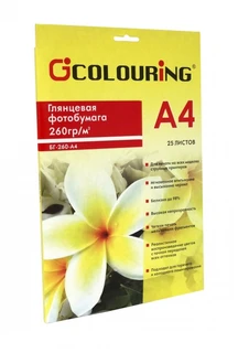 Фотобумага глянцевая Colouring CG-БГ-260-А4-25, 25 листов