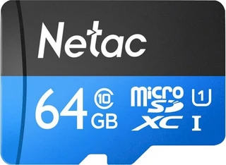 Карта памяти microSDHC Netac P500 Standard 64 ГБ + адаптер SD 