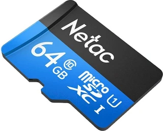 Карта памяти microSDHC Netac P500 Standard 64 ГБ + адаптер SD 