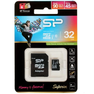 Карта памяти microSDHC Silicon Power Superior 32GB + SD adapter (SP032GBSTHDU1V10SP) 