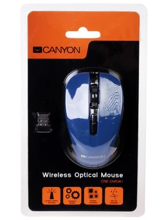 Мышь беспроводная Canyon CNE-CMSW1BL Blue USB 