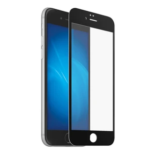 Защитное стекло DF iColor-03 для iPhone 6/6S, fullscreen+fullglue, черная рамка