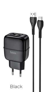 Сетевое зарядное устройство Hoco C77A Highway + кабель Type-C 