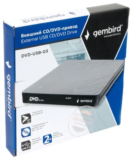 Внешний оптический привод Gembird DVD-USB-03 Black 