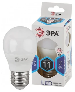 Лампа светодиодная ЭРА LED P45-11W-840-E27