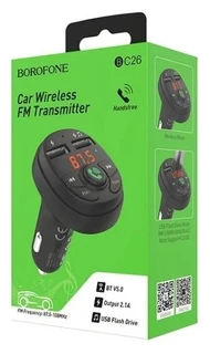 Автомобильное зарядное устройство + FM-трансмиттер Borofone BC26 Music Joy 
