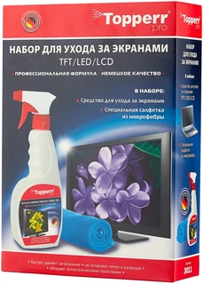 Набор для ухода за экранами ЖК, LCD и плазмы Topperr 3011 