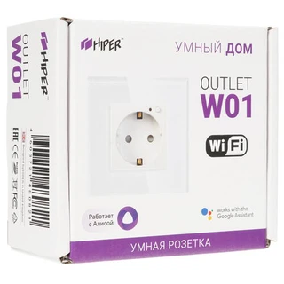 Умная розетка HIPER IoT Outlet W01 EU Wi-Fi белый 