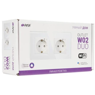 Умная розетка HIPER IoT Outlet W02 Duo EU Wi-Fi белый 