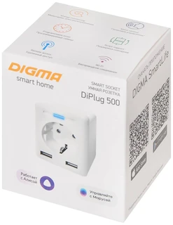 Умная розетка DIGMA DiPlug 500 EU Wi-Fi белый 