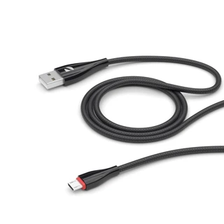 Кабель Deppa Ceramic USB2.0 Am - microUSB 1 м, 2.A, черный 