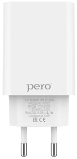 Сетевое зарядное устройство PERO TC02 белый 
