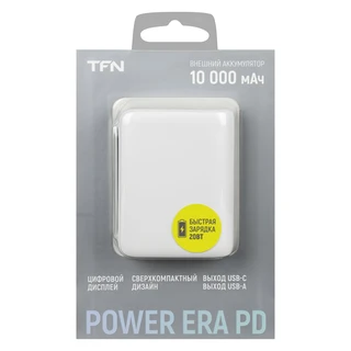 Внешний аккумулятор TFN Power Era 10 PD, 10000 мАч, белый 