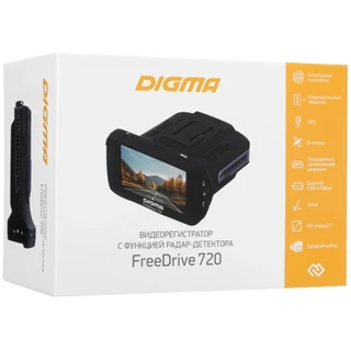 Видеорегистратор с радар-детектором DIGMA Freedrive 720, GPS 