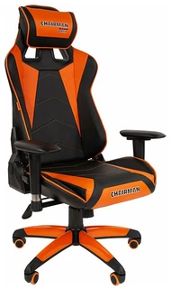 Кресло игровое Chairman game 44 чёрный/оранжевый 