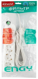 Сетевой фильтр Engy Сеть-2, белый 