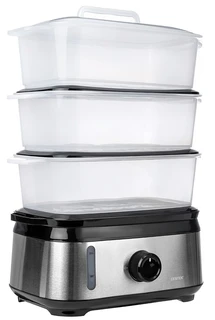 Пароварка CENTEK CT-1458, черный/серебристый 