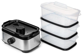 Пароварка CENTEK CT-1458, черный/серебристый 