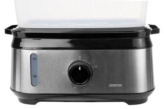 Пароварка CENTEK CT-1458, черный/серебристый 