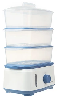 Пароварка CENTEK CT-1462, белый/голубой 