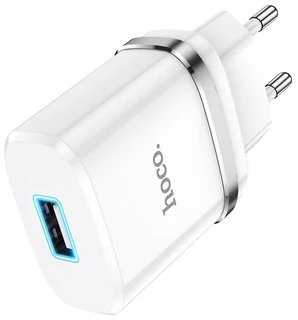 Сетевое зарядное устройство hoco N1 Ardent, белый + кабель Lightning 
