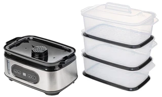 Пароварка CENTEK CT-1459, серебристый/черный 