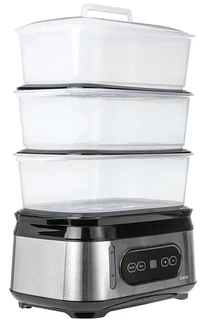 Пароварка CENTEK CT-1459, серебристый/черный 